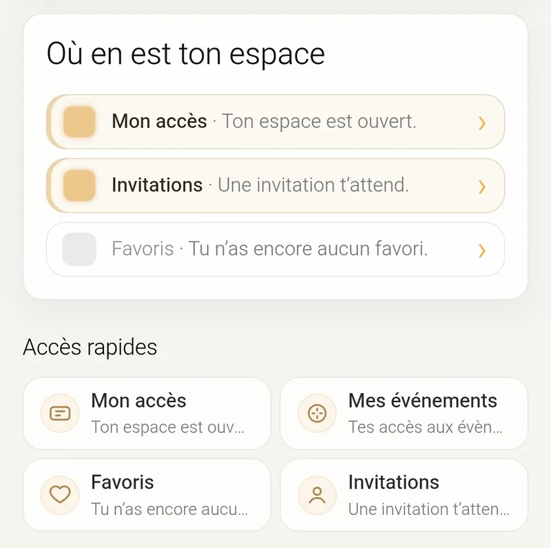 Espace membre Zyvent : mon accès, invitations et événements privés.